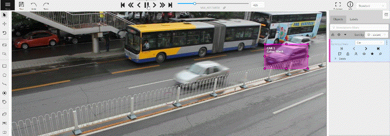 Example of an annotation with split tracks