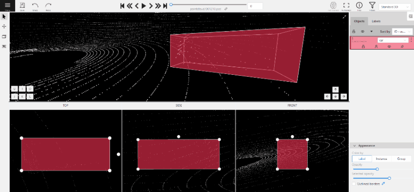 Example of a cuboid rotation using cuboid middle point