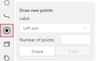 Highlighted &ldquo;Points&rdquo; button with &ldquo;Draw new points&rdquo; window